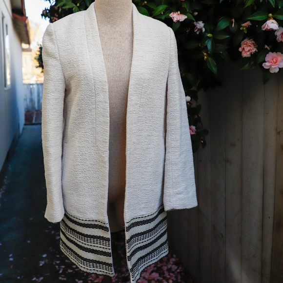 H&M Jackets & Blazers - White and Black H&M Coat